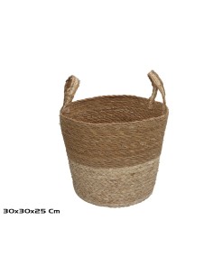 CESTA CON ASAS KALA ALGA MARINA/HOJA MAIZ 25X30 CM