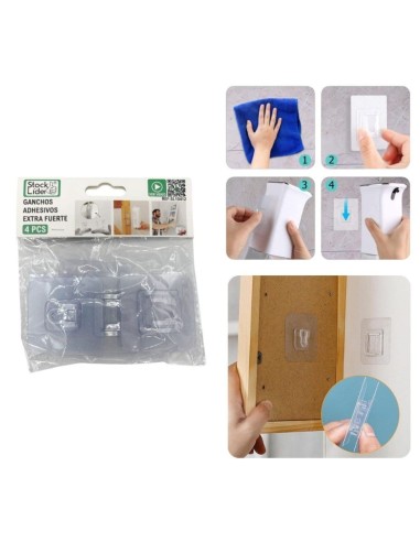SL10412 GANCHOS ADHESIVOS EXTRA FUERTE 4PCS