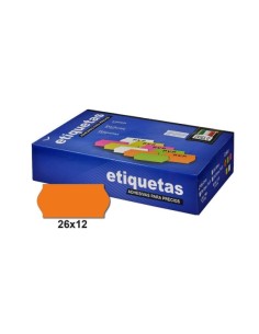 [R-26121500N] ETIQUETAS 26X12MM NARANJAS ROLLO 1500UDS.