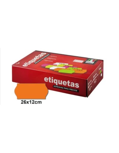 [R-26121000N] ETIQUETAS 26X12MM NARANJAS ROLLO 1000UDS.