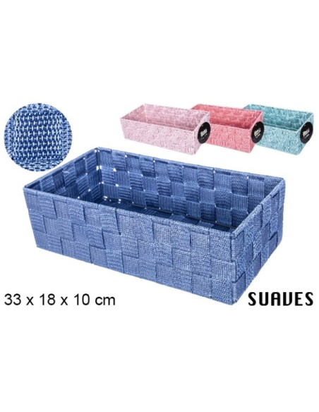 CESTA NYLON COLOR FUCSIA SURTIDOS 33X18X10CM