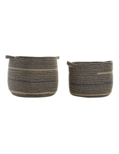 CESTA SET 2 ALGODON JUTE 32X32X32 GRIS