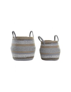 CESTA SET 2 ALGODON JUTE 28X28X36 GRIS