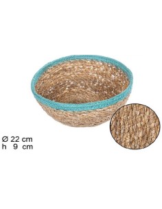 CESTA SEAGRASS REDONDA CON BORDE YUTE