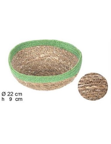BOWL REDONDO SEAGRASS CON BORDE YUTE