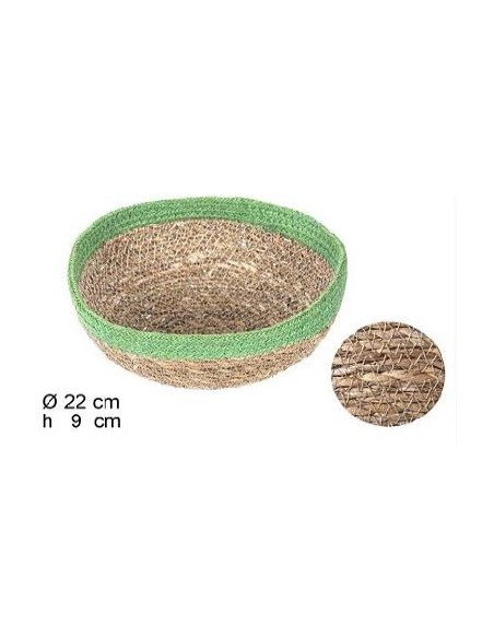 BOWL REDONDO SEAGRASS CON BORDE YUTE