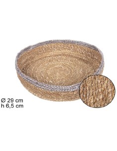 CESTA REDONDA SEGRASS NATURAL BORDE YUTE