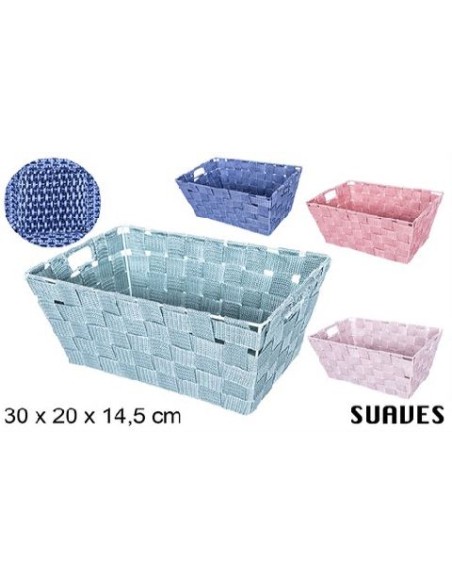 CESTA NYLON COLOR FUCSIA SURTIDOS 30X20X14.5CM