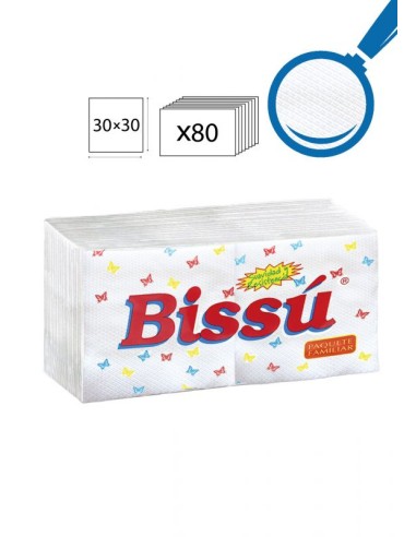 SERVILLETAS DUPLO BISSU BLANCA 30X30 80H