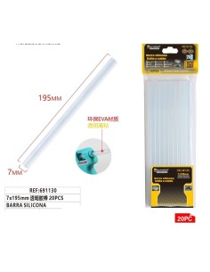 BARRA SILICONA 7X195MM 20PC