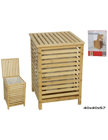 CESTA COLADA BAMBU 40X40X57 CM