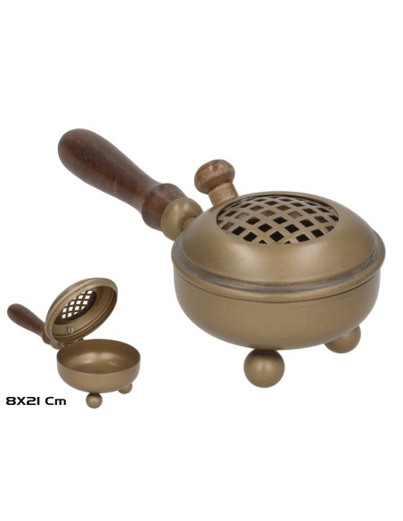 QUEMADOR DE LATON C/MANGO 8X21CM