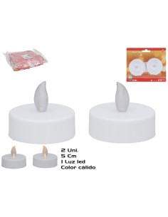 SET 2 MAXI VELA TE LED CALIDA 80H 5X5.5CM