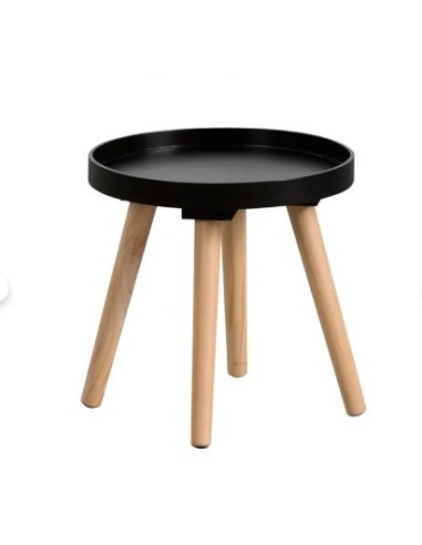 MESA AUXILIAR NEGRO/NATURAL 30XDN30CM THINIA HOME