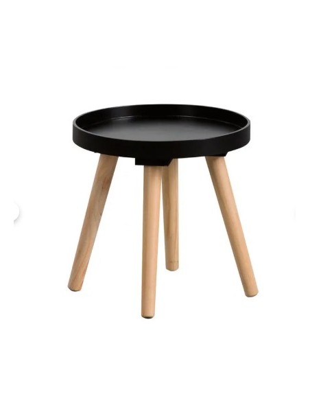 MESA AUXILIAR NEGRO/NATURAL 30XDN30CM THINIA HOME