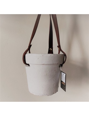 MACETERO COLGANTE TERRACOTA Ø13x11.5/37CM BLANCO