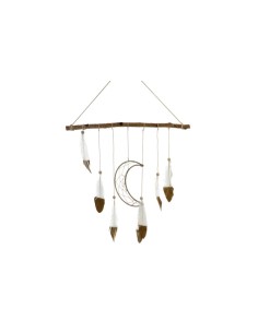 DECORACION COLGANTE PLUMA MADERA 45X1,5X50 LUNA