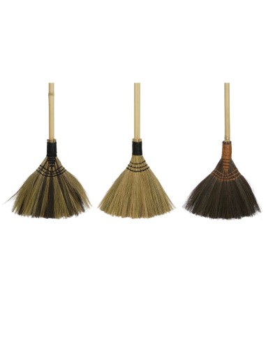 ESCOBA BAMBU FIBRA 130X5X40 DECORACION 3 SURT.