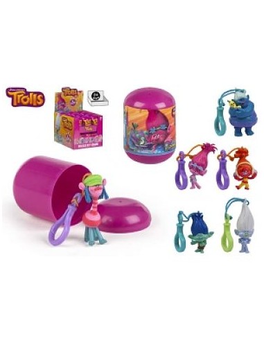CAPSULA FIGURA TROLLS CON MOSQUETON