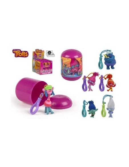 CAPSULA FIGURA TROLLS CON MOSQUETON