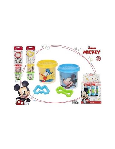 MICKEY-PK 2 BOTES PLASTILINA 110 GRS MOLDES SURT-DISP 12