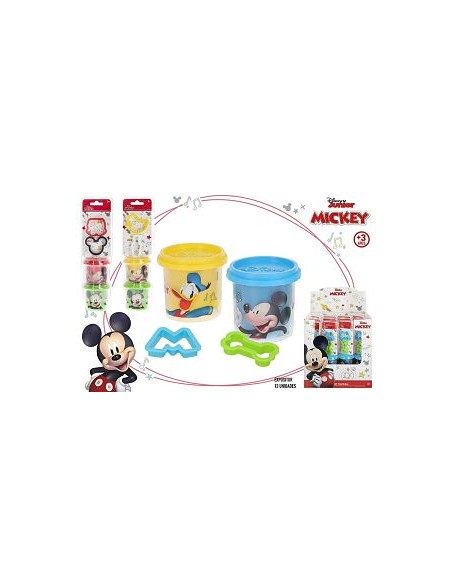 MICKEY-PK 2 BOTES PLASTILINA 110 GRS MOLDES SURT-DISP 12