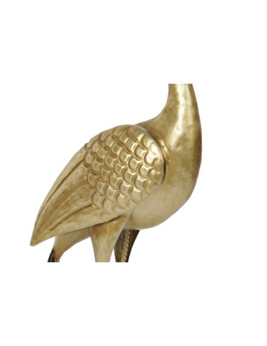 FIGURA METAL 15,5X9X66,5 GARZA DORADO
