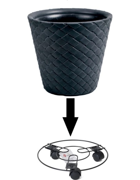 PORTAMACETAS 3 RUEDAS 22.5CM