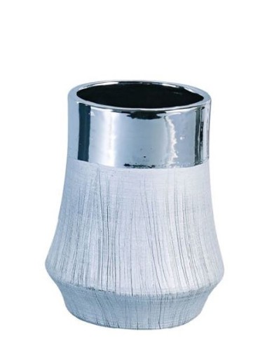 JARRON PORCELANA (PLATA) (15*15*17H)