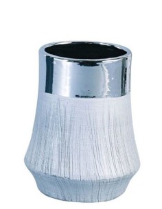 JARRON  PORCELANA (PLATA) (13*13*14H)