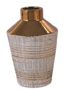 JARRON  PORCELANA (Oro) (13*13*20H)