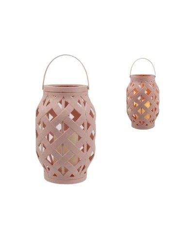FAROL LED RATTAN (Rosa) (14*14*24)
