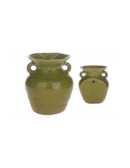 JARRON DE PARED COLGANTE CERAMICA 17X14X19CM