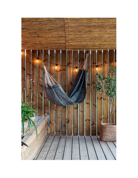 HAMACA POLIESTER ALGODON 275X98 IKAT NEGRO