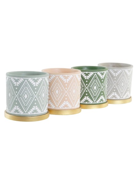 MACETERO CEMENTO 13X13X13 CON PLATO 4 SURTIDO