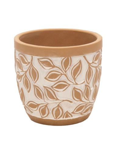 MACETA HUEVO AÑEJA MARRON D13.5H12.5