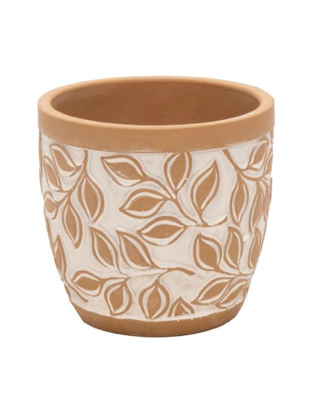 MACETA HUEVO AÑEJA MARRON D13.5H12.5