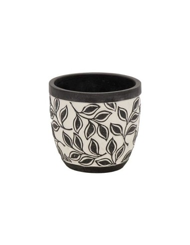 MACETA OLIVO HUEVO NEGRA D13.5H12.5