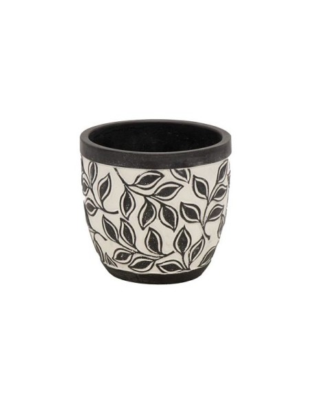 MACETA OLIVO HUEVO NEGRA D13.5H12.5