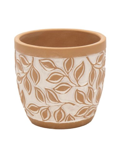 MACETA HUEVO OLIVO MARRON D11H9