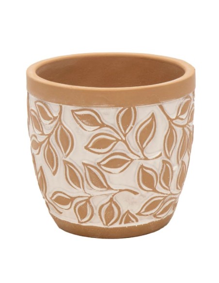 MACETA HUEVO OLIVO MARRON D11H9