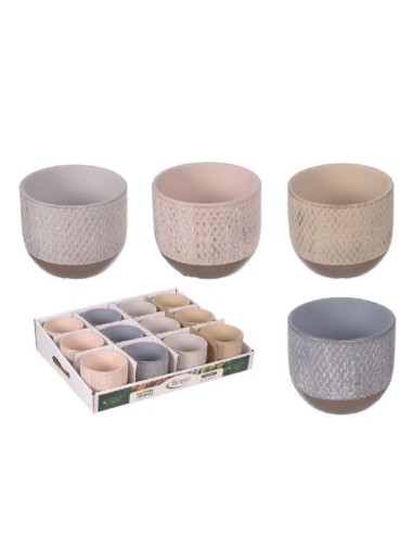 MACETA DISEÑO ESTAMPADO PEQUE 12x12x10cm