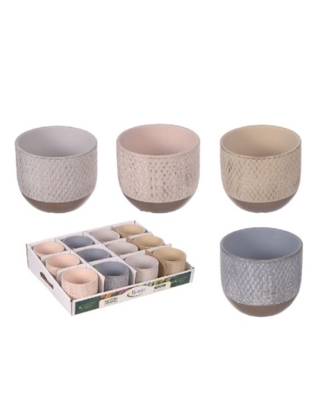 MACETA DISEÑO ESTAMPADO PEQUE 12x12x10cm