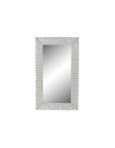 ESPEJO MIMBRE CRISTAL 87X4X147 TRENZADO BLANCO