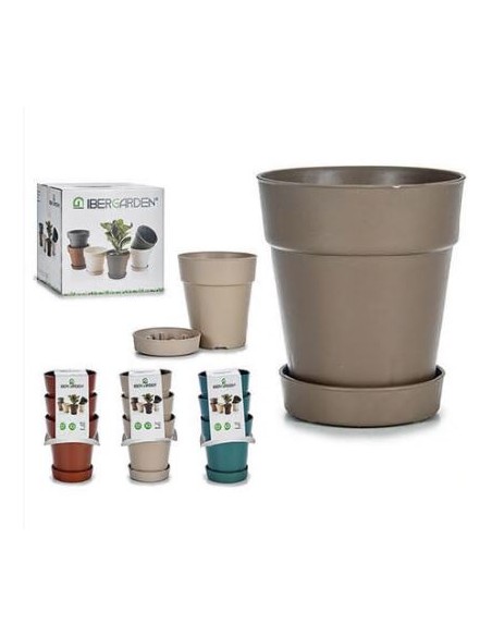 JGO 3 MACETAS PLASTICO PLATO 10CM 5 COL