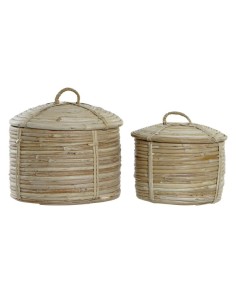 CESTA SET 2 RATAN 21X21X19 MARRON CLARO