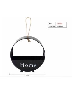 MACETERO METAL 20X6CM NEGRO