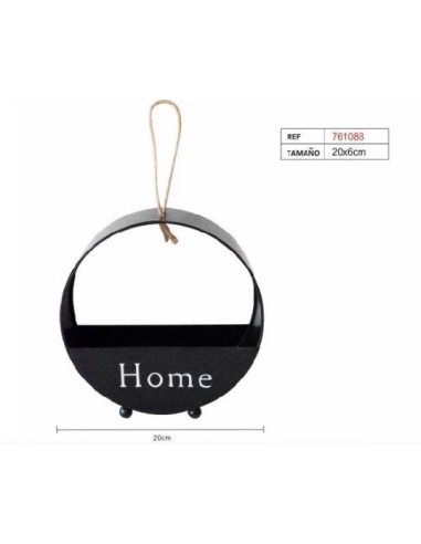 MACETERO METAL 20X6CM NEGRO