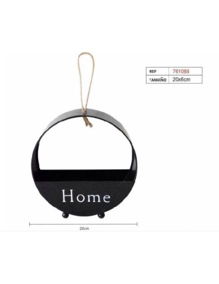 MACETERO METAL 20X6CM NEGRO