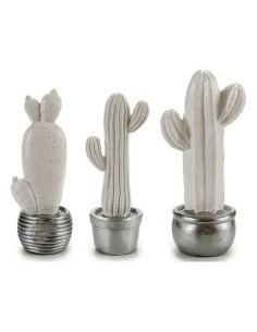 CACTUS RESINA BLANCO M PLATA 40CM SURT 3